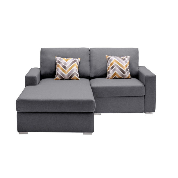 Nolan - Fabric 2-Seater Reversible Sofa With Pillows And Interchangeable Legs