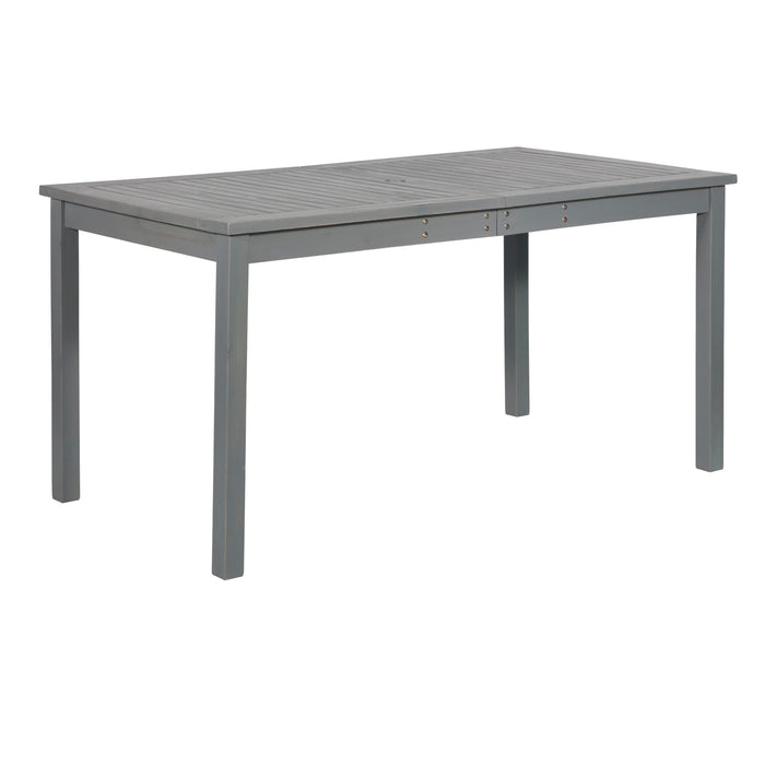 Contemporary Slat Top Acacia Wood Outdoor Dining Table