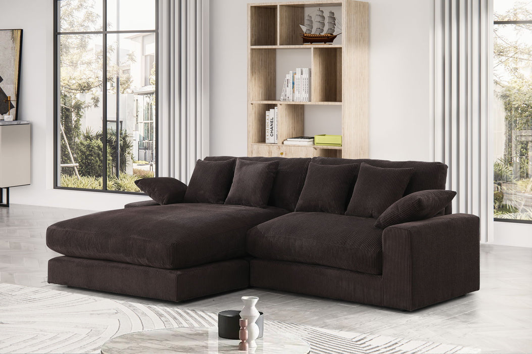 Mystic - Corduroy Reversible Sectional Sofa Chaise