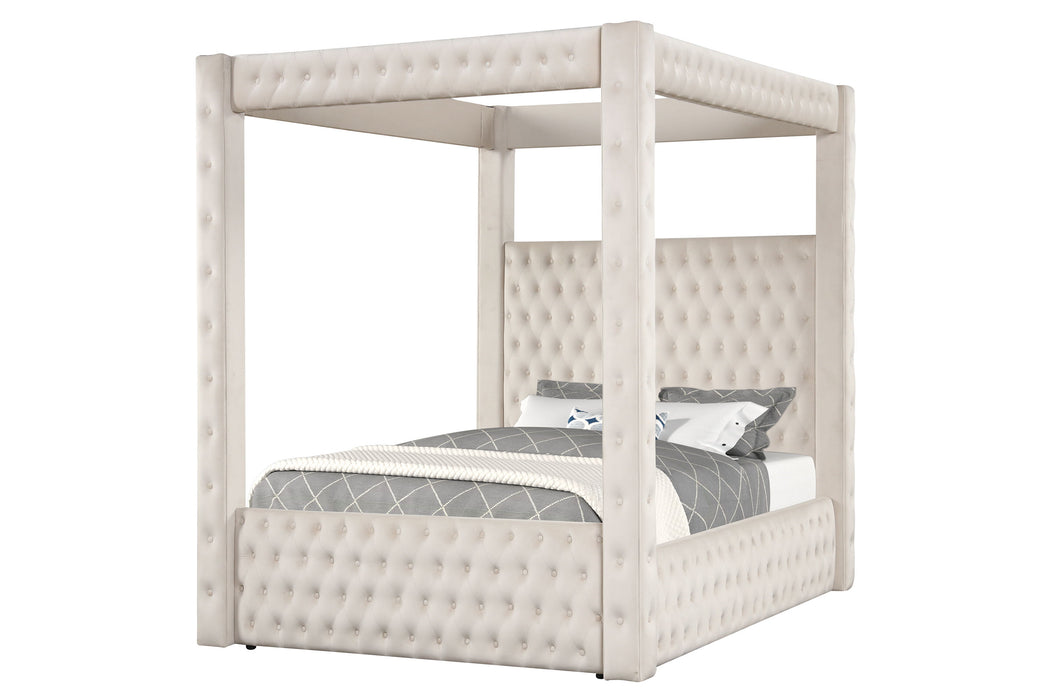 Annabelle - Queen Canopy Bed - Ivory