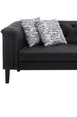 Sarah - Vegan Leather Tufted Sofa With 4 Accent Pillows