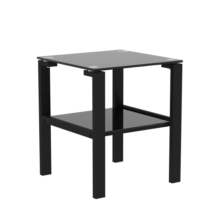 Glass Coffee Table, Clear Coffee Table,Modern Side Center Tables For Living Room, Living Room Furniture - Black