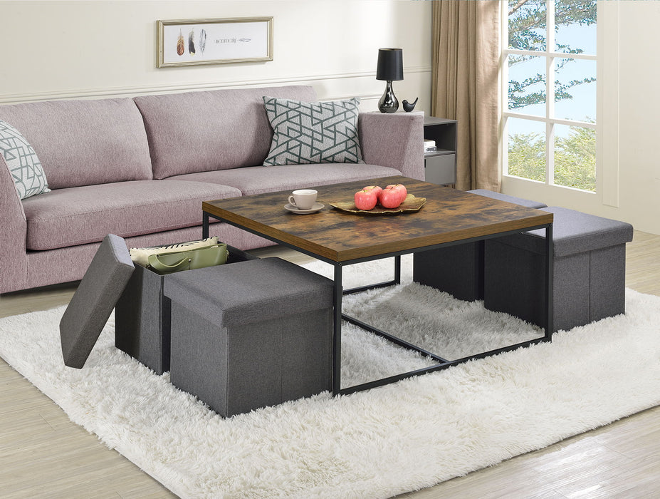 Caitlin - Wood Grain 5 Piece Coffee Table (Set of 5)