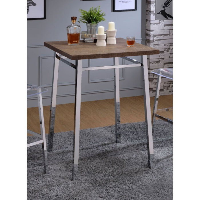 Nadie - Bar Table - Oak & Chrome