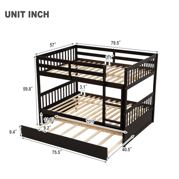 Full Over Full Bunk Bed With Trundle - Espresso