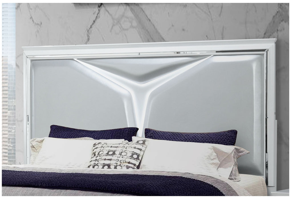 Romo - Queen Bed With LED - White