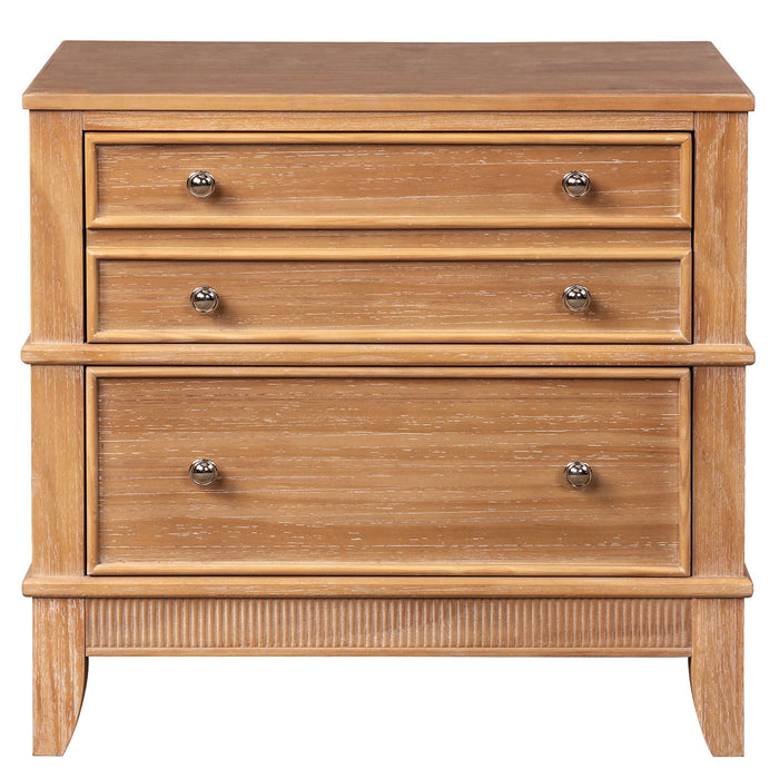 Hazel 3 Drawer Hazel 3 Drawer Side Table For Living Room, Hallway, Entryway - Natural