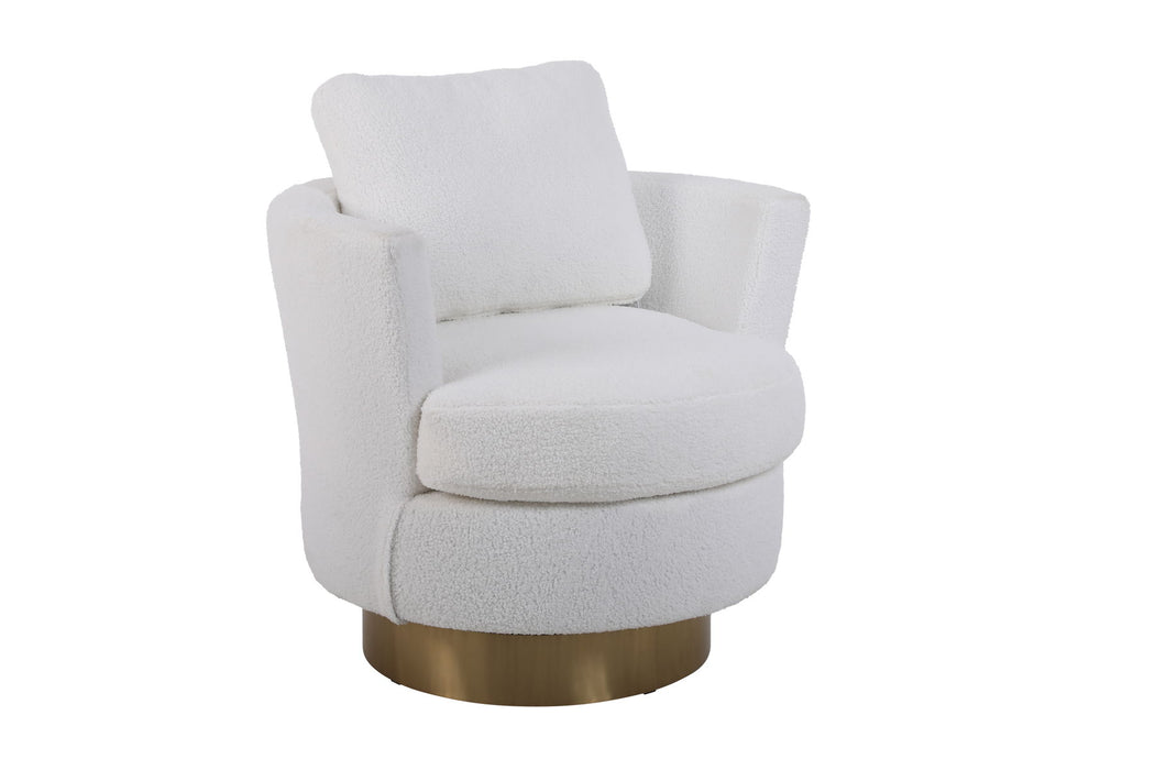 Barrel Chair, Swivel Accent Chairs Armchair For Living Room, Reading Chairs For Bedroom Comfy, Round Barrel Chairs With Gold Stainless Steel Base