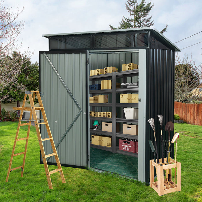 Tc53Bl Outdoor Metal Storage Shed Transparent Plate - Black