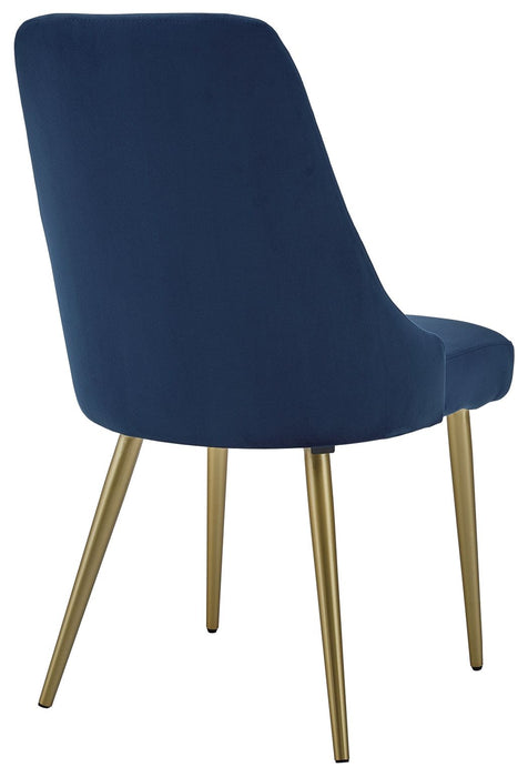 Wynora - Azul - Cadeira lateral de jantar Uph (conjunto de 2)