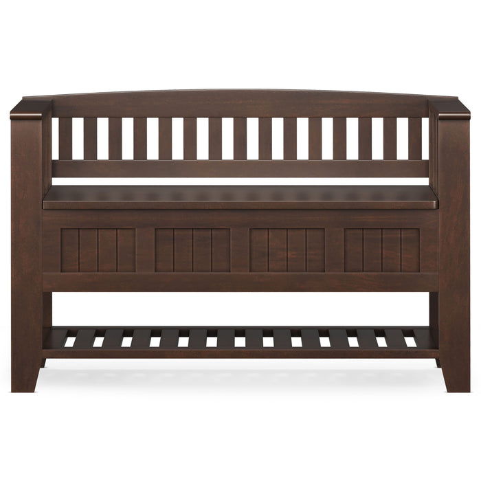 Acadian - Entryway Storage Bench with Shelf - Brunette Brown