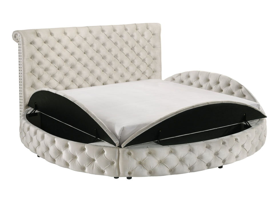 Brigitte - King Storage Bed - Ivory