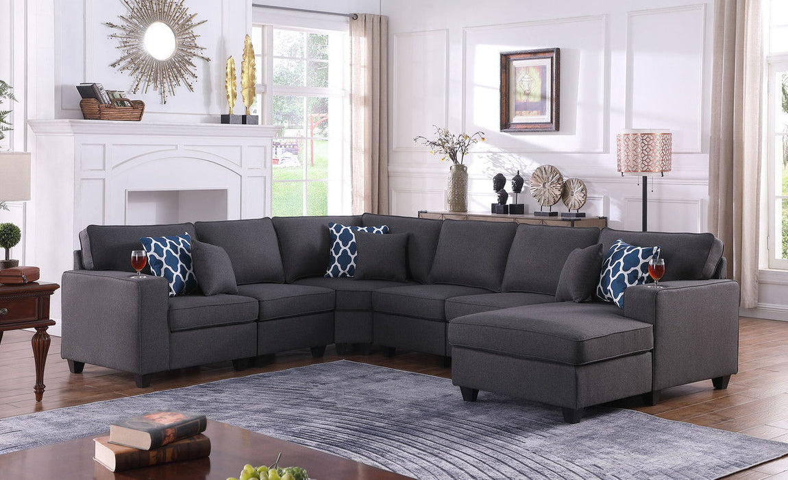 Cooper - 6 Piece Reversible Sectional Sofa With Cupholder