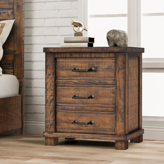 Drawer Reclaimed Solid Wood Framhouse Nightstand - Natural