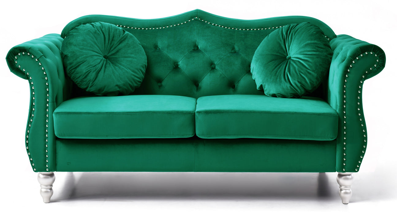 Glory Furniture Hollywood Loveseat, Green