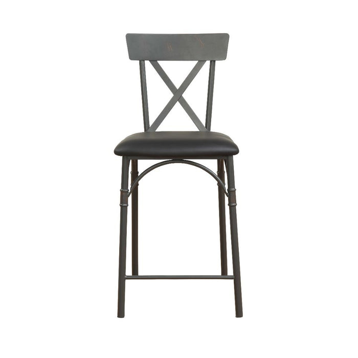 Itzel - Counter Height Chair (Set of 2) - Black PU & Sandy Gray