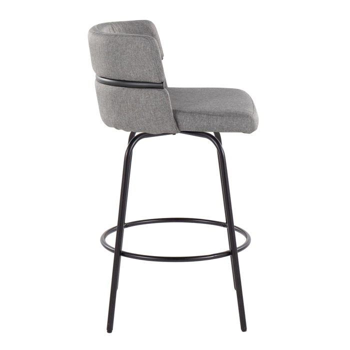 Cinch - Contemporary Fixed Height Counter Stool With Swivel And Round Footrest (Set of 2)