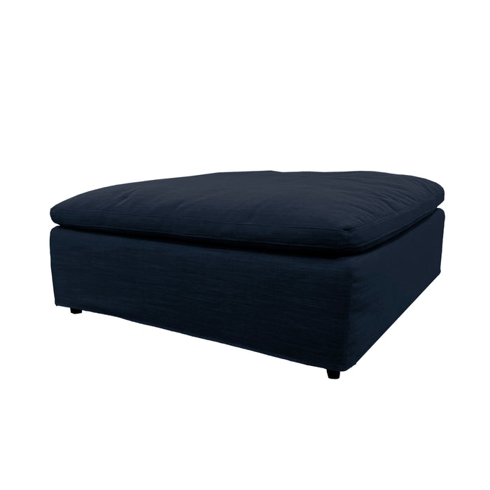 Harper Luxe - Linen Ottoman - Blue