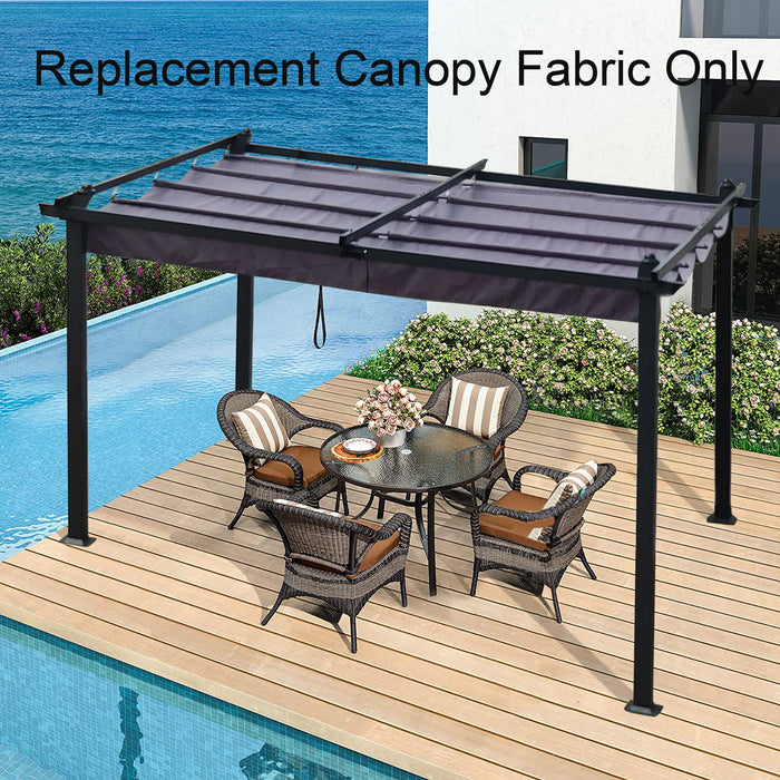 Replacement Canopy Top Fabric For 10X10 Foot Outdoor Patio Retractable Pergola Sunshelter Pergola Canopy