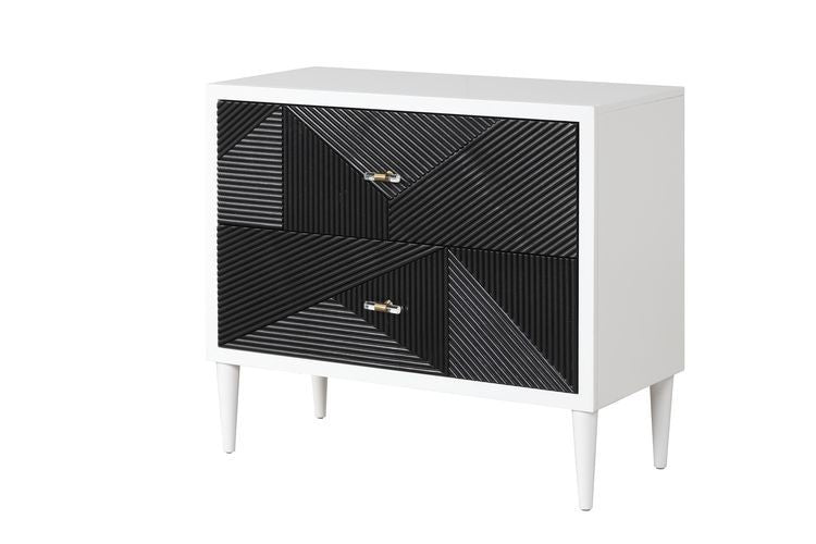 Dubni - Accent Table - White & Black Finish