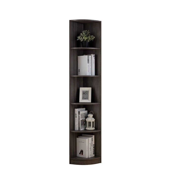 Corner Bookcase Display, Bookshelf Stand With Five Shelves