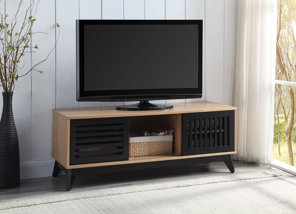 Gamaliel - TV Stand - Oak & Espresso Finish