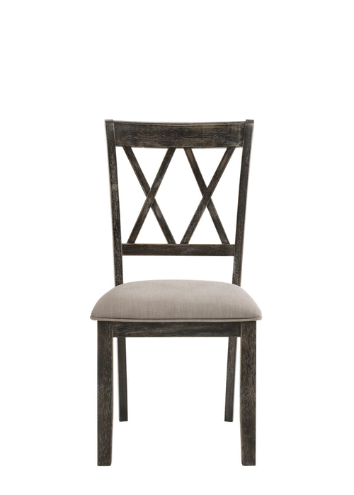 Claudia II - Weathered Side Chair (Set of 2) - Beige / Gray