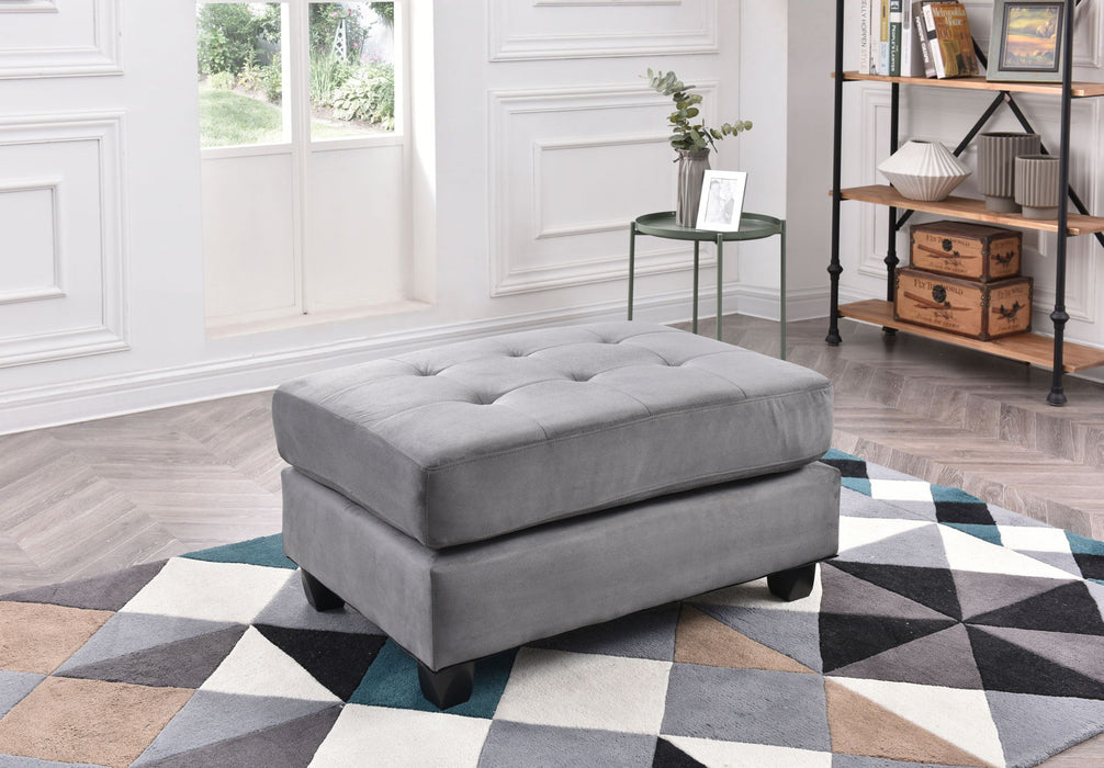 Glory Furniture Malone Ottoman, Gray