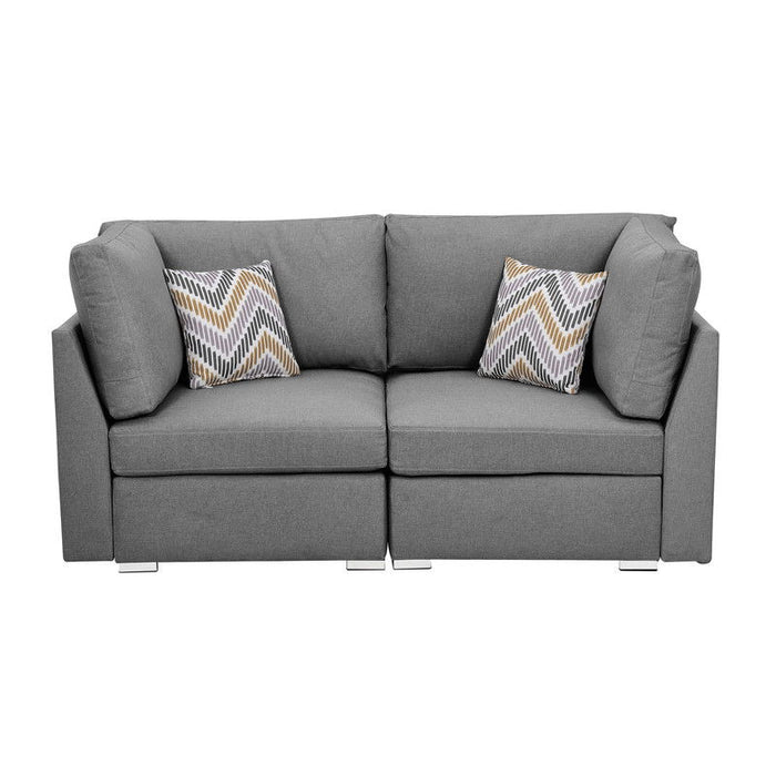 Amira - Fabric Loveseat Couch With Pillows