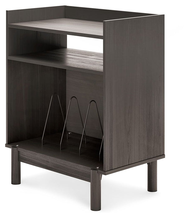 Brymont - Cinza Escuro - Console com detalhes em plataforma giratória