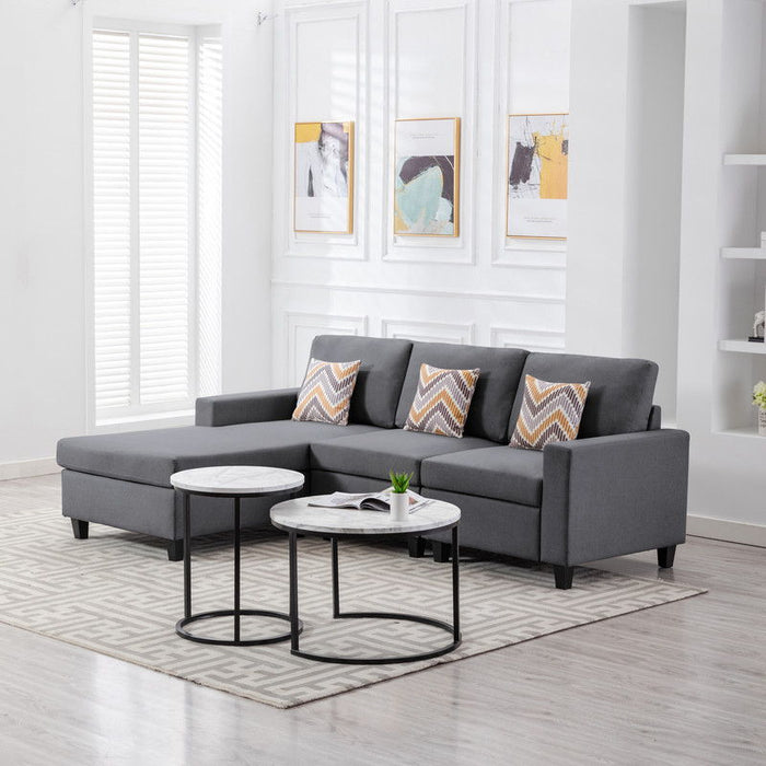 Nolan - Fabric 3 Piece Reversible Sectional Sofa