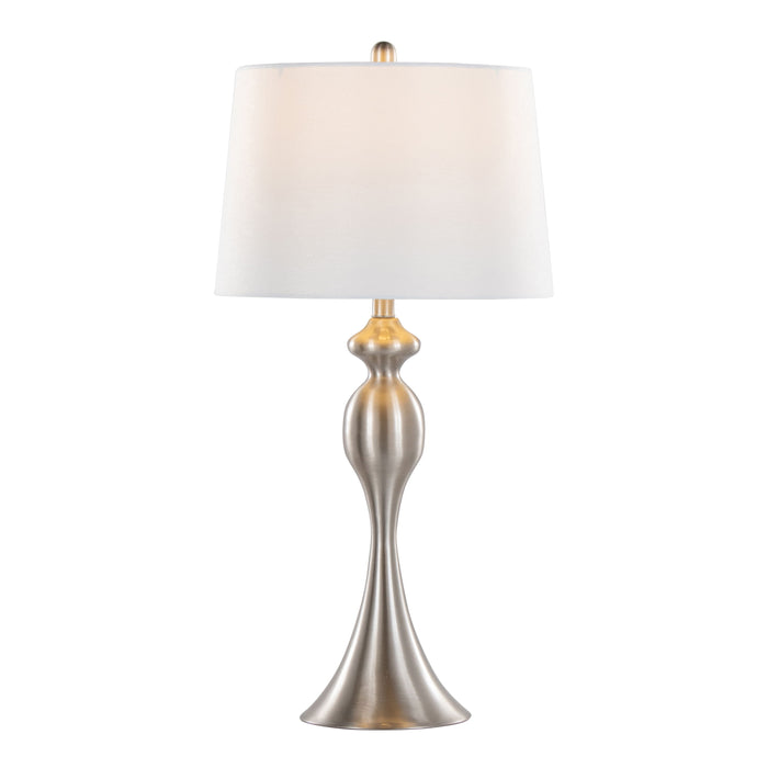 Ashland - Contemporary Table Lamp (Set of 2) - Nickel / White