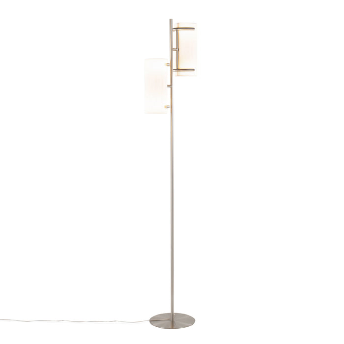 Rhonda - Contemporary / Glam Floor Lamp - Nickel / White