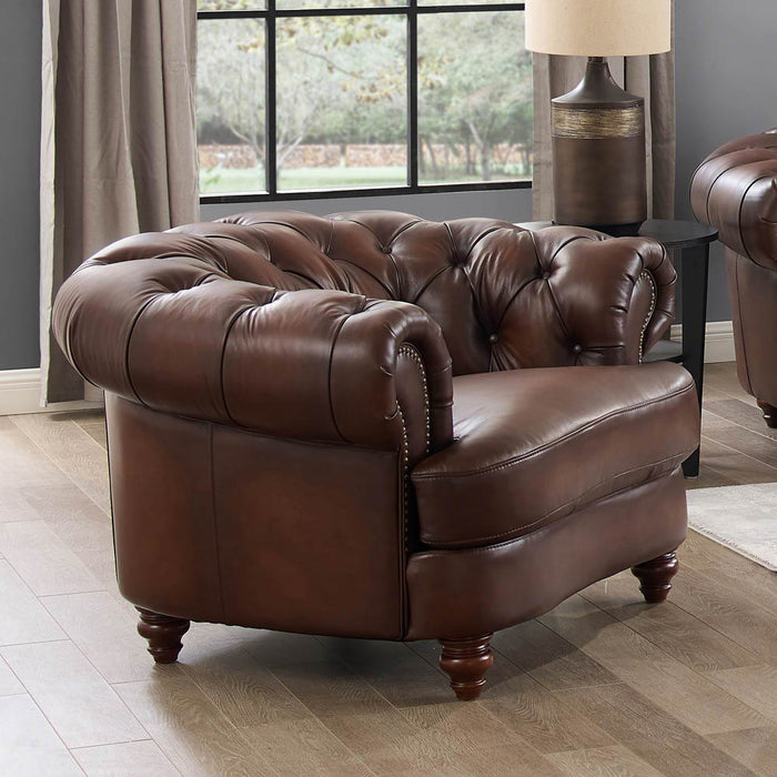 Newport - Leather Chair - Caramel