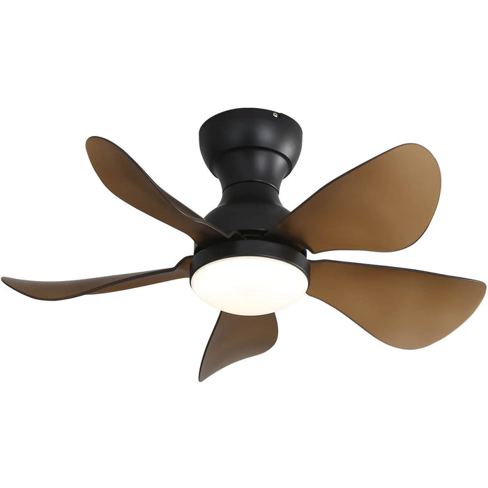 29" Low Profile Flush Mount Ceiling Fan With Light Reversible Motor Remote Control