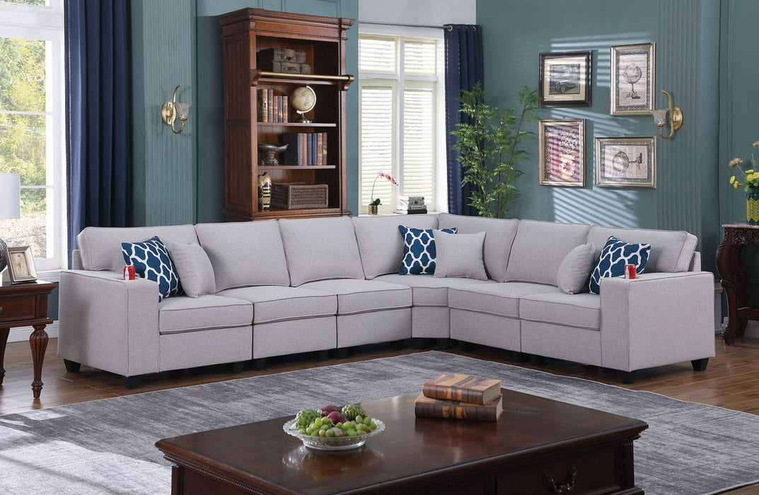 Cooper - 6 Piece Reversible Sectional Sofa With Cupholder