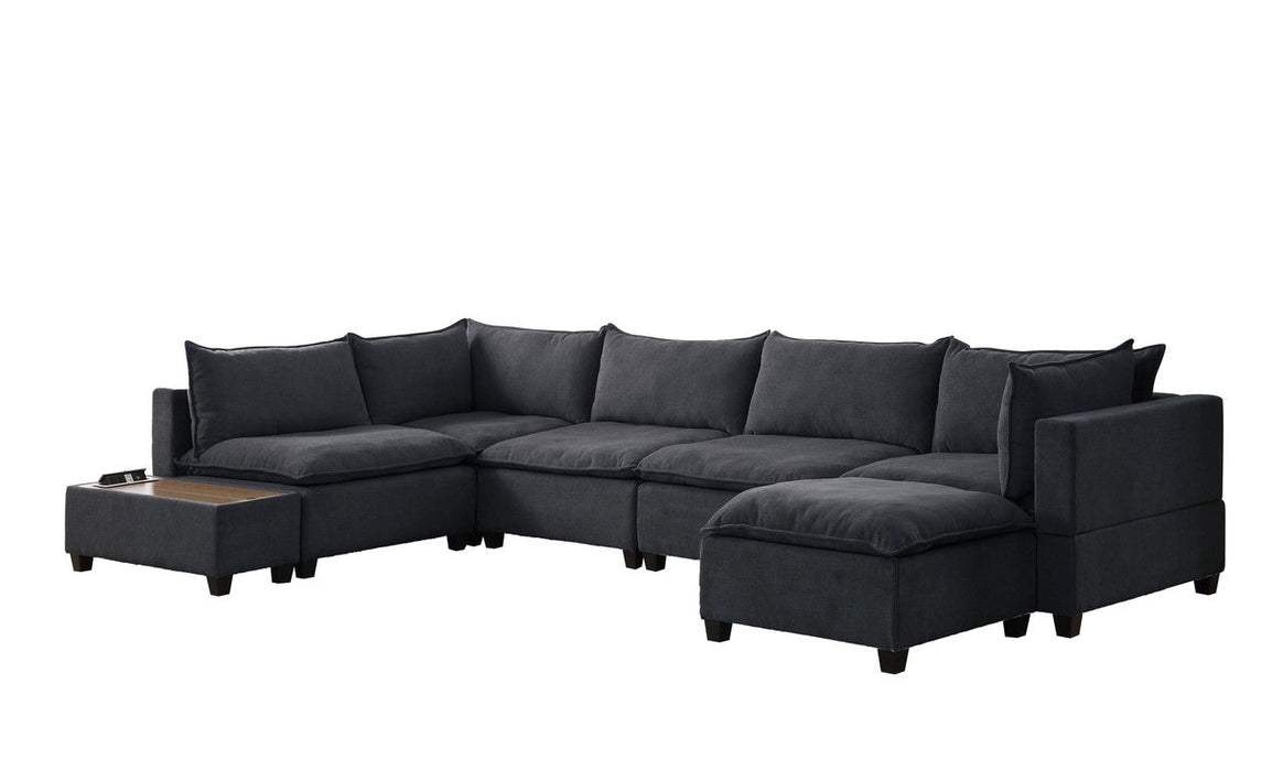 Madison - 7 Piece Modular Sectional Sofa With USB Storage Console Table