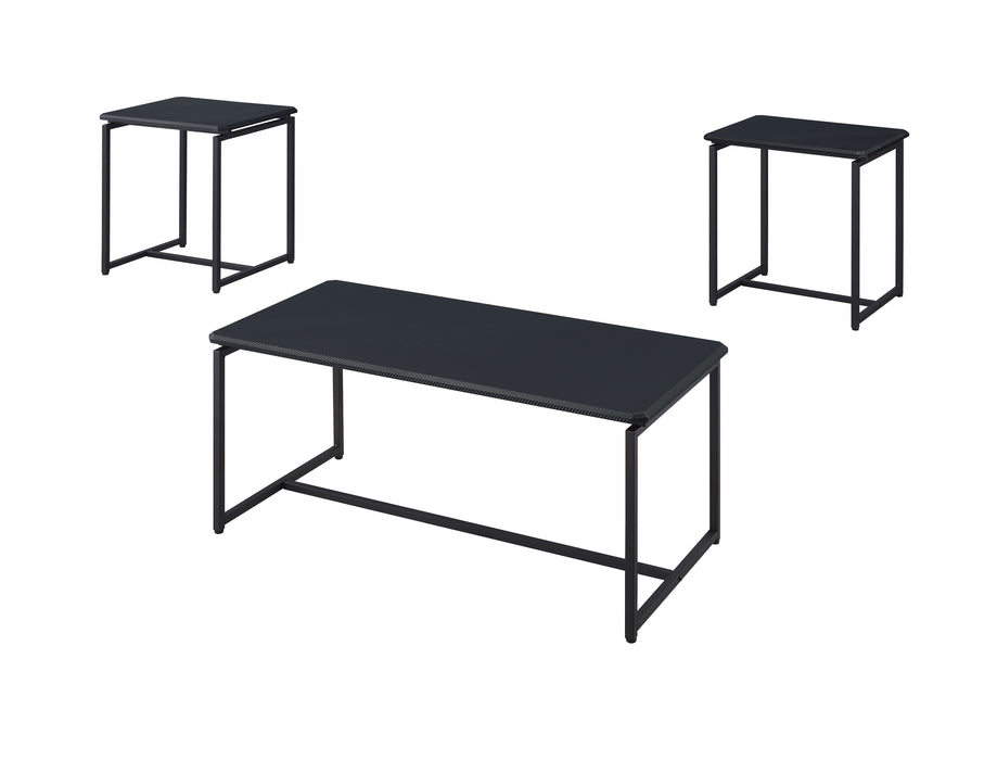 GT - 3 Piece Carbon Fiber Wrap Coffee Table And End Table (Set of 3)