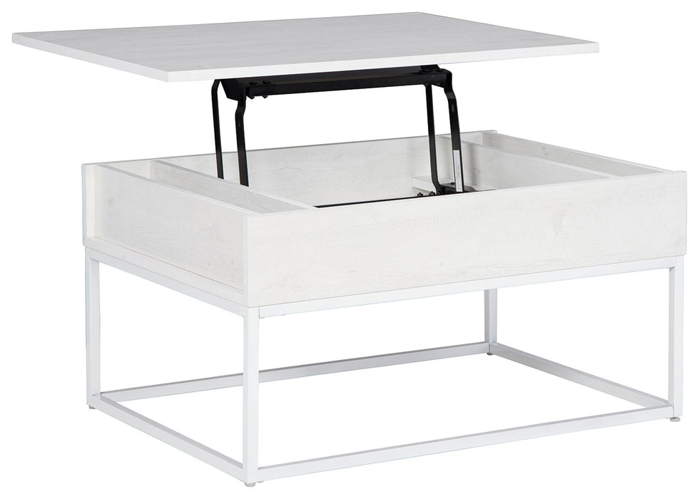 Deznee - Blanco - Mesa de cóctel con tapa elevable