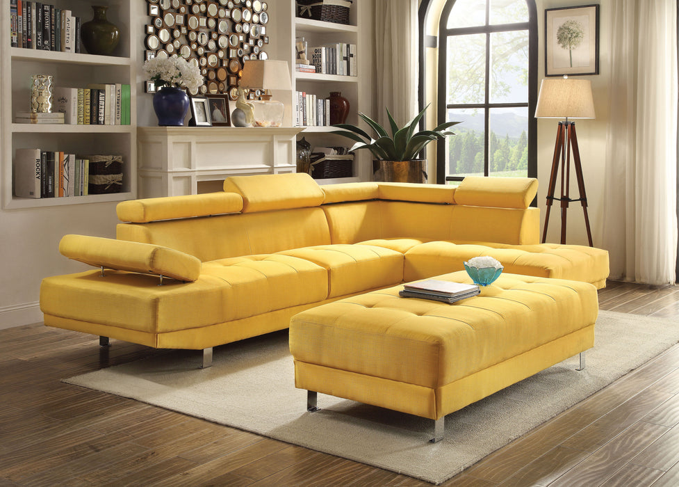 Glory Furniture Riveredge Sectional (2 Boxes), Yellow