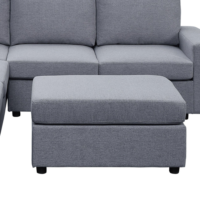 Elliot - Linen 6 Seat Reversible Modular Sectional Sofa - Light Gray