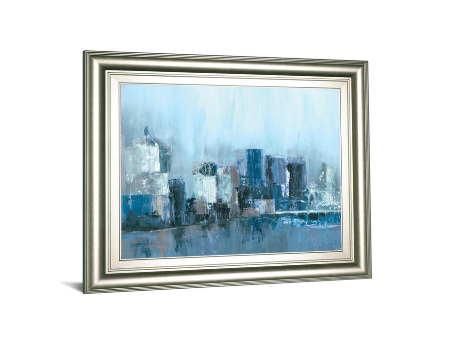 Citlylines By Jones, Cy - Framed Print Wall Art - Light Blue