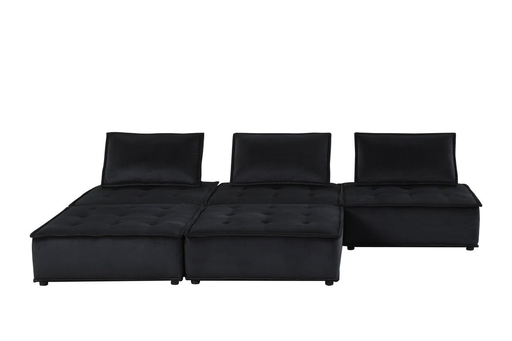 Anna - Velvet Sectional Sofa Ottoman