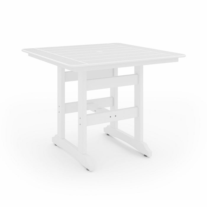 Square Counter Height Table Spacious HDPE Poly Lumber For Dining, Patio, And Garden Gatherings