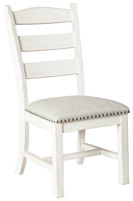 Valebeck - Bege / Branco - Cadeira lateral de jantar Uph (conjunto de 2)