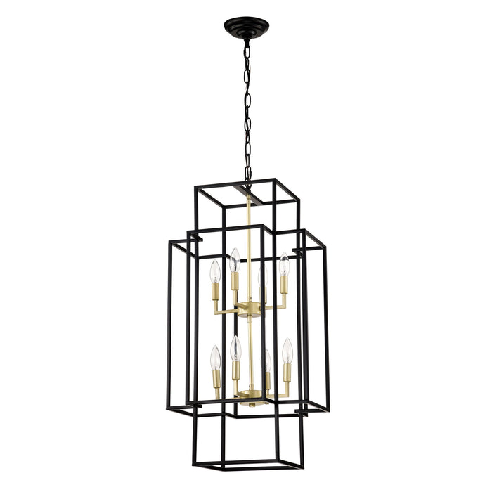 8 Light Lantern Chandelier Lighting, Entryway Chandeliers For High Ceilings, Chandeliers For Dining Room, Foyer, Entry, Staircase, Hallway, Height Adjustable (E12 Bulbs Not Included)