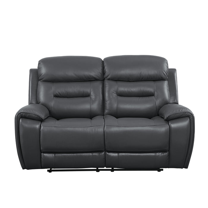 Lamruil - Loveseat - Gray Top Grain Leather