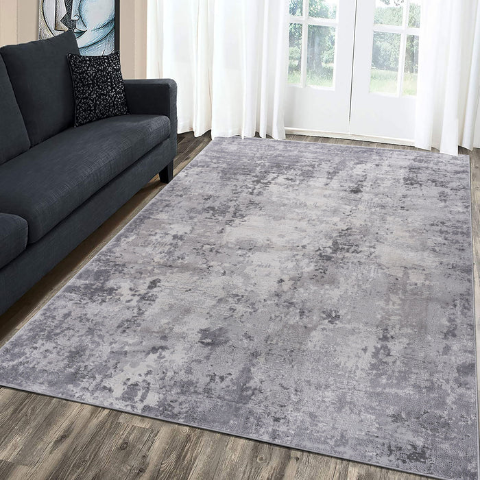 8' x 10' Abstract Non-Shedding Living Room Bedroom Dining Home Office Stylish And Stain Resistant Area Rug - Light Gray