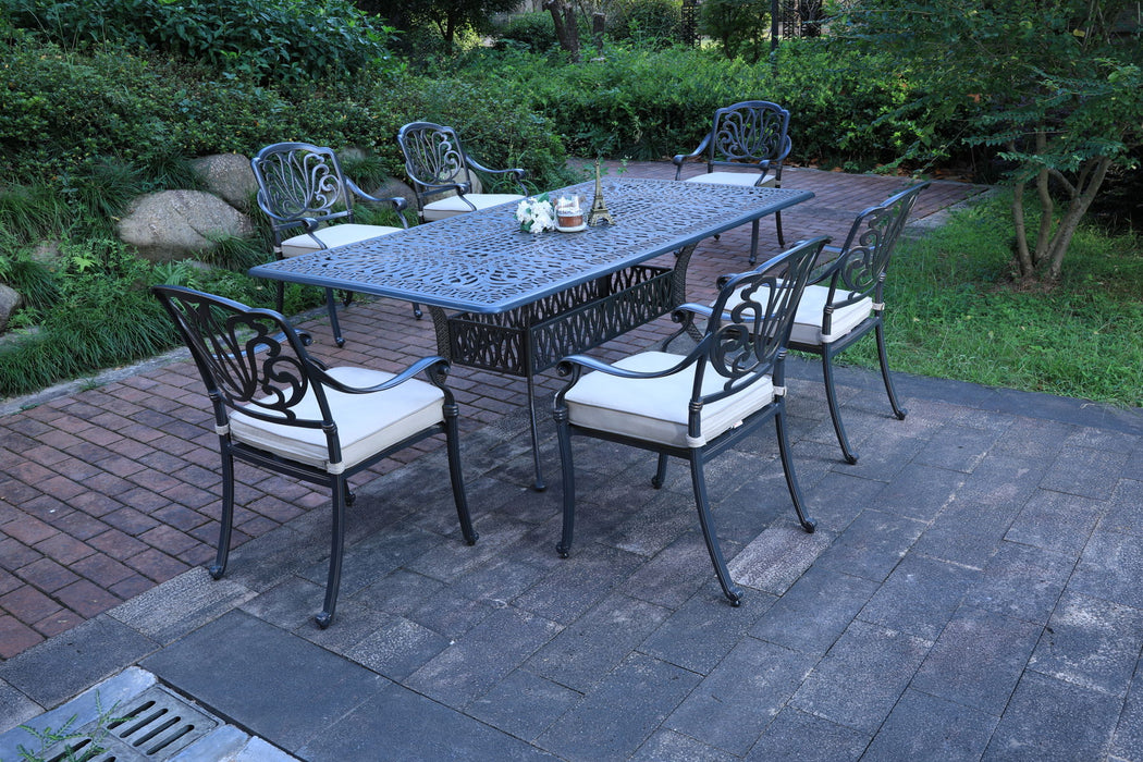 Rectangular 84.2" Long Dining Set With Sunbrella Cushions