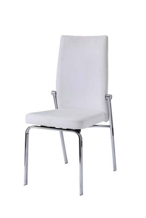 Noralie - Side Chair (Set of 2) - White / Silver